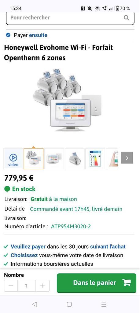 Thermostat evohome Honeywell, Electroménager, Électroménager & Équipement Autre, Comme neuf, Enlèvement