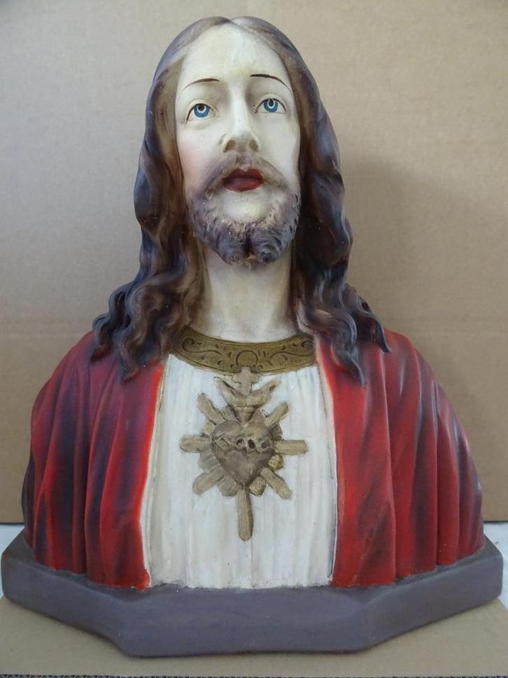 Antiek Jezusbeeld Jean Carli borstbeeld Jezus 1925-1940, Antiek en Kunst, Antiek | Religieuze voorwerpen, Ophalen of Verzenden