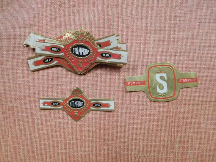 sigarenbandjesfabrikant Stompkop, Verzamelen, Rookartikelen, Aanstekers en Luciferdoosjes, Gebruikt, Sigarenbandjes, Ophalen of Verzenden