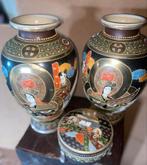 Vases Satsuma japonais peints à la main, Antiquités & Art, Antiquités | Vases, Enlèvement ou Envoi