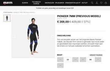 Nieuwe Mares 7mm Pioneer Wetsuit Man size M - Ecocheques  beschikbaar voor biedingen