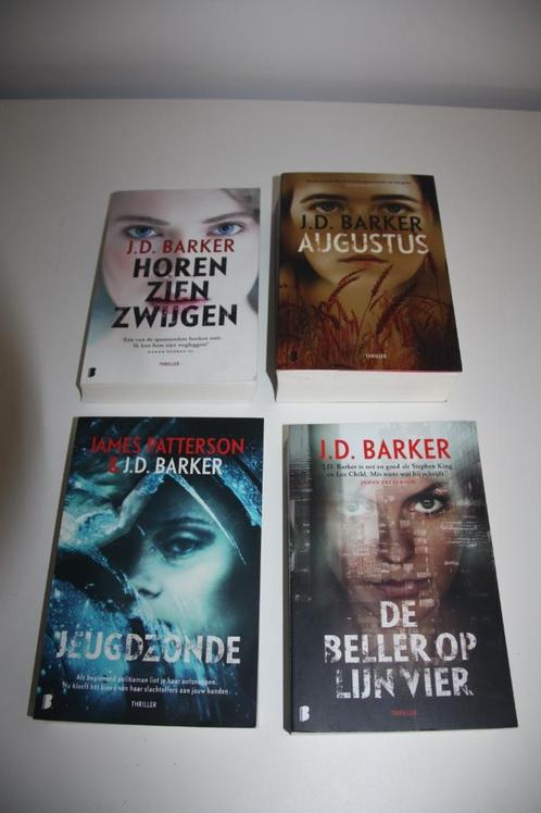 4 boeken van j.d. barker, Livres, Thrillers, Utilisé, Enlèvement ou Envoi