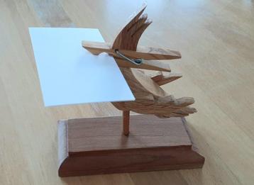 Oiseau en bois avec porte-notes à clip, Enlèvement ou Envoi