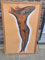 Huile sur papier femme nue signe ben genaux, Enlèvement