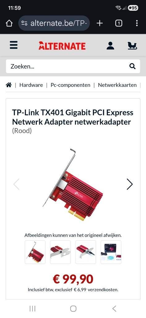 TP Link 10gbit netwerkkaartje, Computers en Software, Netwerk switches, Ophalen