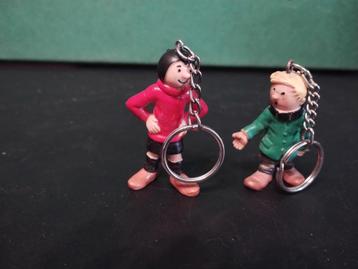 kuifje herge : 2 sleutelhangers quick flupke 1986 . bully. beschikbaar voor biedingen