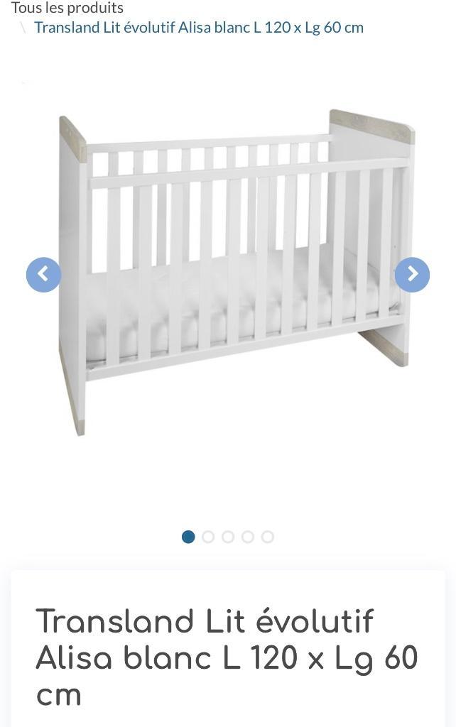 Lit évolutif 60/120 - 90/200 avec sommier, Kinderen en Baby's, Kinderkamer | Bedden, Zo goed als nieuw, Ophalen