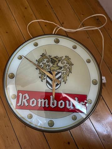 Rombouts café horloge publicitaire enseigne lumineuse, Enlèvement, Utilisé