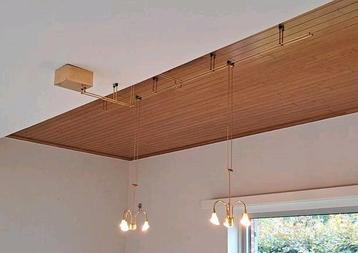 Lampe suspendue à éclairage LED doré, Enlèvement, Utilisé, Métal