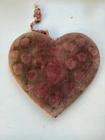 (N) Antiek Velours Hart – 1890–1930 – Brocante Wanddecoratie, Antiquités & Art, Antiquités | Objets religieux, Envoi