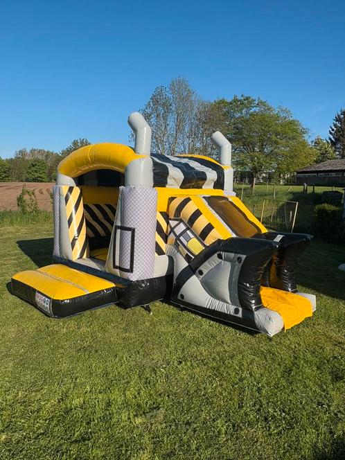 Springkasteel Bulldozer, Hobby en Vrije tijd, Feestartikelen | Verhuur, Nieuw, Ophalen