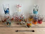 21 verres à limonade rétro vintage Cristal Bonval Scoubidou, Collections, Enlèvement ou Envoi