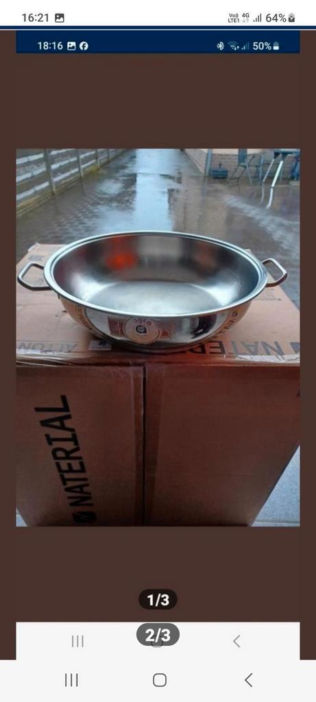 Lage grote kookpot, Huis en Inrichting, Keuken | Potten en Pannen, Zo goed als nieuw, Ophalen of Verzenden