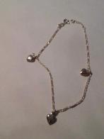 echt zilveren armband met zilveren hartbedeltjes, Nieuw, Ophalen of Verzenden, Met bedels of kralen, Zilver