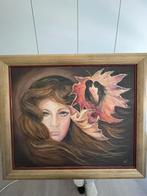 Mooi schilderij op doek met mooie omlijsting., Antiek en Kunst, Ophalen