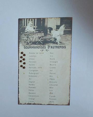 Plaque émaillée rétro avec aimants  beschikbaar voor biedingen