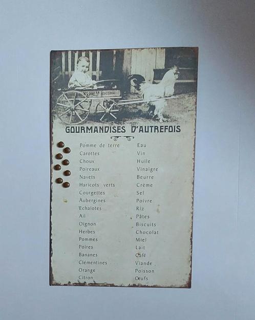Plaque émaillée rétro avec aimants, Huis en Inrichting, Woonaccessoires | Lijsten, Zo goed als nieuw, Ophalen of Verzenden