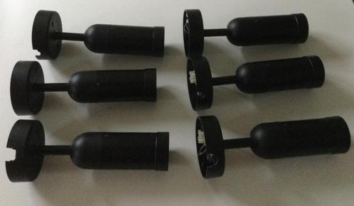 Set van Zes Zwarte Opbouwspots Staff  10€/set, Huis en Inrichting, Lampen | Spots, Gebruikt, Plafondspot of Wandspot, Kunststof