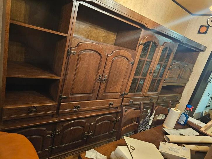Grand Buffet / Bibliothèque en chêne massif – Très bon état, Antiek en Kunst, Antiek | Meubels | Kasten, Ophalen