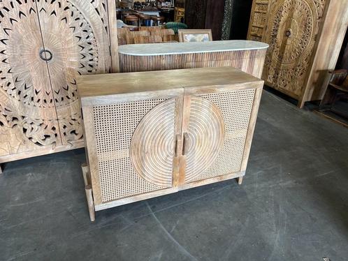 Kast/Dressoir Hout en Webbing mooi in Ibiza/Boho interieur, Huis en Inrichting, Kasten | Wandmeubels, Nieuw, Minder dan 100 cm