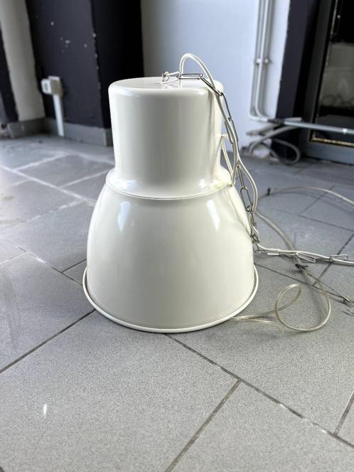 Lampes suspension type industriel - Coloris blanc cassé, Huis en Inrichting, Lampen | Hanglampen, Gebruikt, Minder dan 50 cm, Metaal