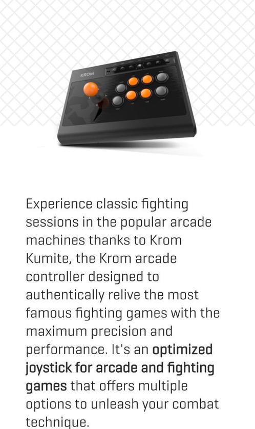 Controller krom fighting game stick, Computers en Software, Joysticks, Zo goed als nieuw, Ophalen of Verzenden
