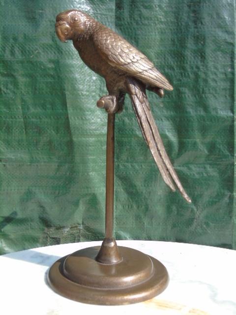 perroquet sur un perchoir en bronze, Antiquités & Art, Antiquités | Bronze & Cuivre, Bronze, Enlèvement ou Envoi