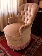 Vintage oudroze éénzit / clubzetel met franjes, Ophalen of Verzenden