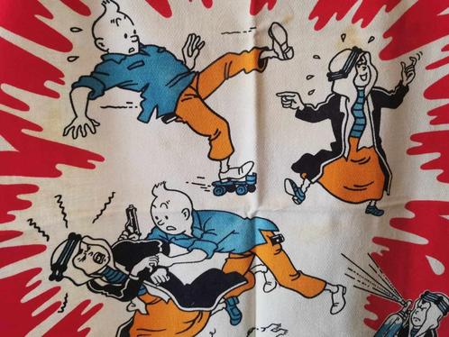 tintin  1960/ essuie main vintage, Verzamelen, Stripfiguren, Gebruikt, Beeldje of Figuurtje, Kuifje, Ophalen of Verzenden