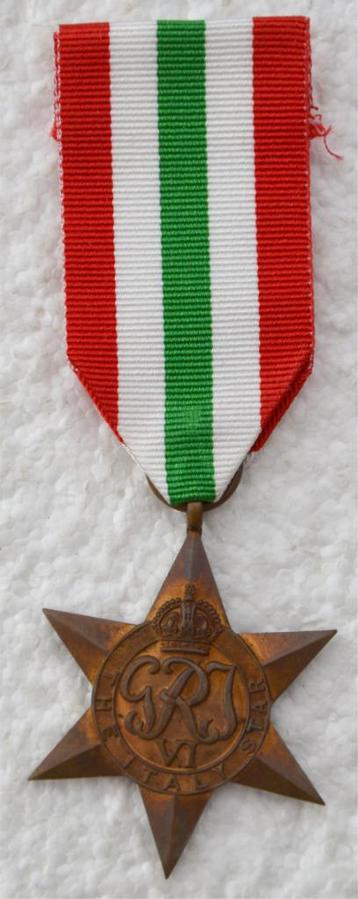 Medaille, Groot-Brittannië, Italy Star, WO2.