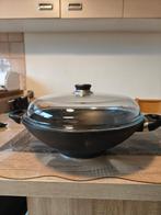 Gietijzeren Wok 32cm met deksel, Huis en Inrichting, Keuken | Potten en Pannen, Ophalen, Nieuw, Gietijzer, Wok