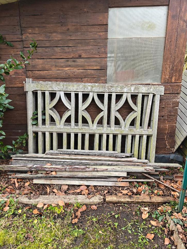 Houten hek, scherm, Tuin en Terras, Schuttingen, Gebruikt, Hout, Ophalen