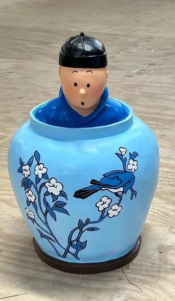 tintin in de blaauwe vaas  uit de lotus bloem 58/38 cm beschikbaar voor biedingen