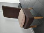 6 stoffen stoelen in taupe/grijs kleur. 4 + 2 stoelen, Huis en Inrichting, Stoelen, Ophalen, Hout, Gebruikt, Landelijk