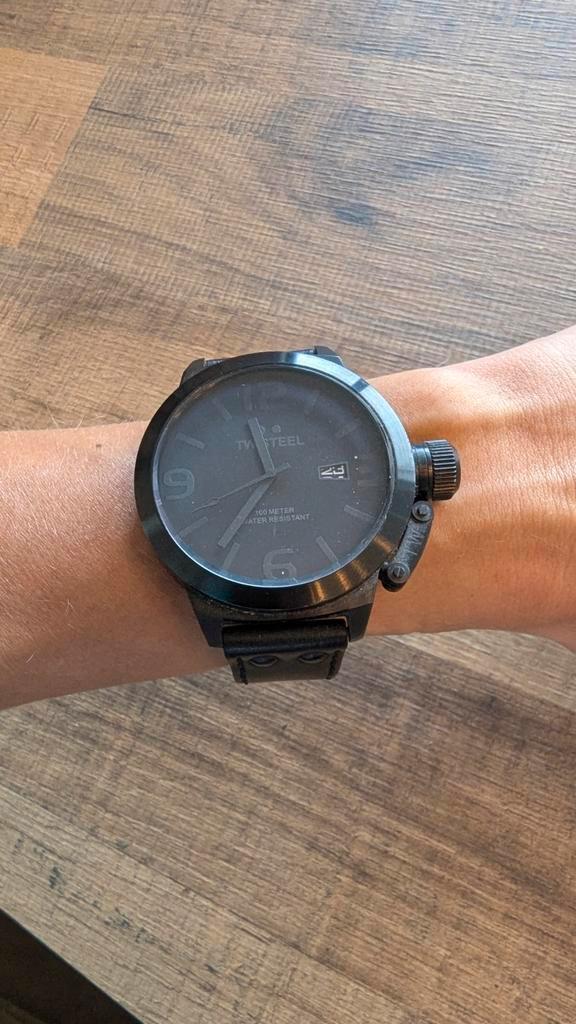 TW Steel Herenhorloge – TW822 Canteen All Black, Handtassen en Accessoires, Horloges | Heren, Zo goed als nieuw, Polshorloge, Ophalen