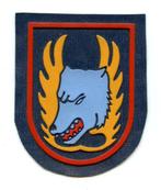 Belgische luchtmacht patch 5 wing Meteoor F8 Koksijde, Verzenden, Luchtmacht, Embleem of Badge