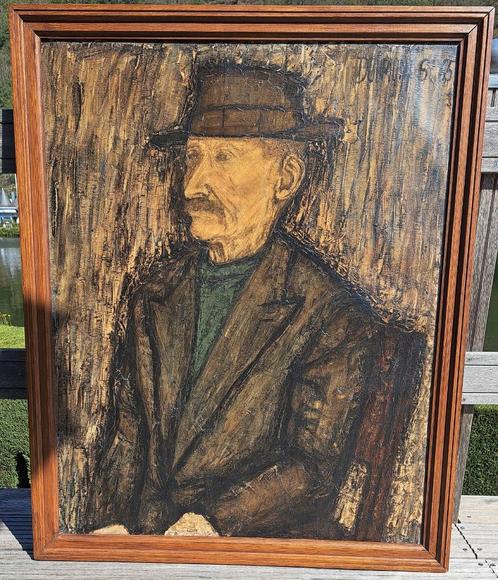 Sylvain Doumont (1925-2020) - De man met de hoed, Antiek en Kunst, Kunst | Schilderijen | Klassiek, Ophalen