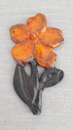 Vintage keramiek/wanddecoratie/ muurdecoratie bloem, Antiek en Kunst, Ophalen of Verzenden