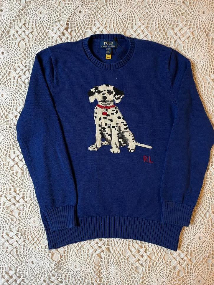 Ralph Lauren gebreide trui hond - 14-16 S, Vêtements | Femmes, Pulls & Gilets, Neuf, Taille 36 (S), Bleu, Enlèvement ou Envoi