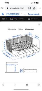 Bed, Ophalen, Eenpersoons, Wit, Steigerhout