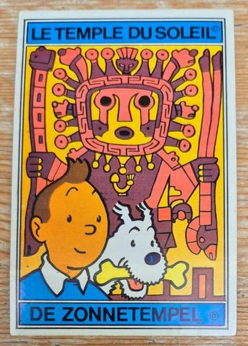 Kuifje oude sticker De Zonnetempel 1970 Hergé Tintin, Enlèvement ou Envoi, Tintin, Comme neuf, Image, Affiche ou Autocollant