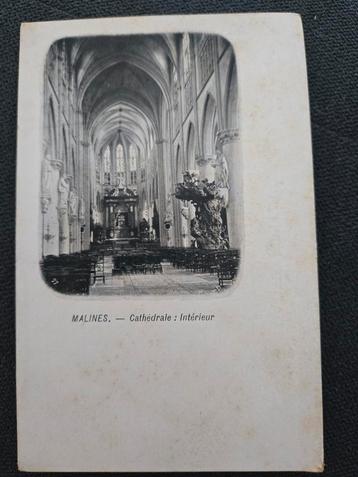 Malines cathédrale oude postkaart beschikbaar voor biedingen