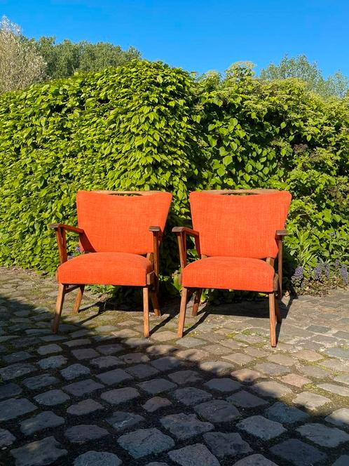 Set van 2 midcentury armstoelen, Verzamelen, Retro, Huis en Inrichting, Ophalen