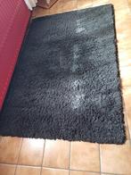 carpette long poils, 100 à 150 cm, Noir, Rectangulaire, Moderne