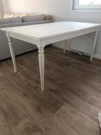 Uitschuifbare witte eettafel (ingatorp ikea), Huis en Inrichting, Tafels | Eettafels, Ophalen, Zo goed als nieuw