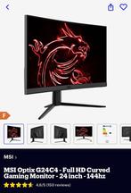 MSI Optix G24C4 - Full HD Curved Gaming Monitor - 24 inch -, Informatique & Logiciels, Moniteurs, Enlèvement ou Envoi, 1 à 2 ms