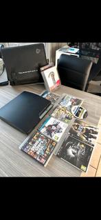 Lot PlayStation 3 Slim + Sacoche + Oreillette + Jeux, Enlèvement ou Envoi, Comme neuf, Slim