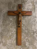 Houten kruisbeeld met bronzen Christus, Antiek en Kunst, Ophalen
