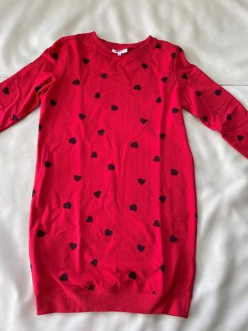 Lange rode trui met hartjes JBC - maat 158 cm beschikbaar voor biedingen