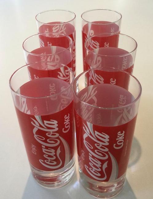 6 Coca Cola glazen.  2€/set, Collections, Verres & Petits Verres, Comme neuf, Verre à soda, Enlèvement